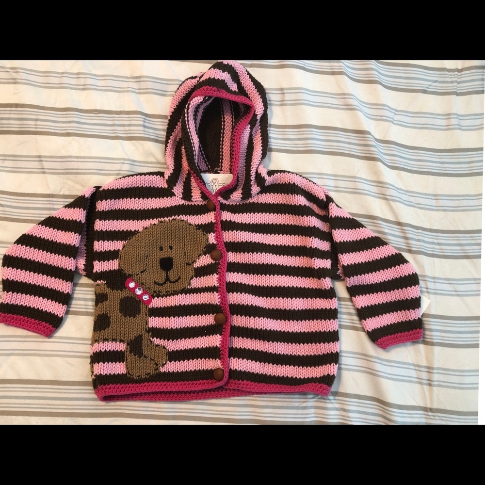 NWT Girls Puppy Cardigan Sweater